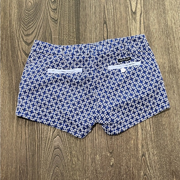 Southern Marsh Shorts The Brighton Marrakech Flat Front Geometric Blue Size 4 - Picture 7 of 7